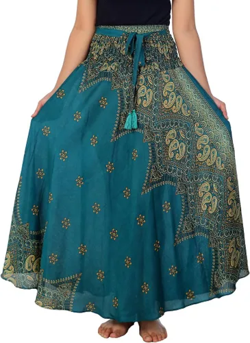 Vista 28 de Lannaclothesdesign - Falda larga para mujer de estilo bohemio, gitano, hippie, ropa de falda boho Rosa doble negra
