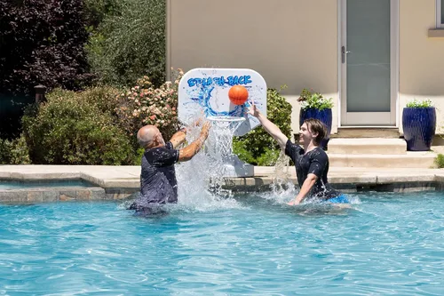 Vista 7 de Juego de baloncesto Poolmaster Splashback, junto a la piscina, Azul