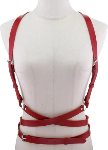 Vista 4 de eYLun Cinturón de cuero para mujer, cinturón de cintura ajustable, punk, cinturón gótico, correas de cintura