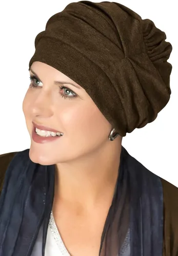 Vista 15 de Trinity Turbante 100% algodón - ¡3 estilos en uno! Sombreros encorvados para quimioterapia, para pacientes con cáncer.