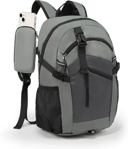 Vista 10 de Mochila de senderismo para mujeres y hombres de 20 litros con bolsillo extraíble para teléfono, mochila de viaje ligera pequeña mochila