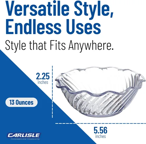 Vista 5 de Carlisle FoodService Products 453307 Cuencos de plástico para postre, 13 onzas, transparentes
