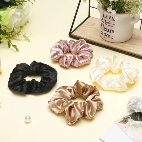 Vista 4 de 24 coleteros de satén para mujer, suaves que la seda para coleteros de cabello, lazos y bandas de moda para todo tipo de cabello, accesorios