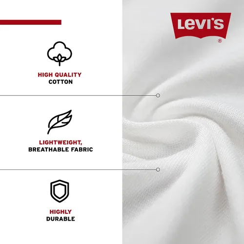 Vista 5 de Levi's Paquete de 4 camisetas ligeras de cuello redondo para hombre, 100% algodón