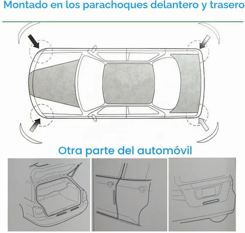 Vista 6 de Parche Anticolisión Tira Protectora de Parachoques de Coche Protector de Parachoques Antiarañazos Moldura Protector Universal de Parachoques Trasero