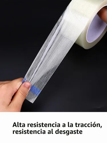 Vista 6 de Paquete de 10 cintas de fleje de filamentos de 3/4 pulgadas x 27 yardas, 270 yardas en total, embalaje reforzado de fibra de vidrio transparente
