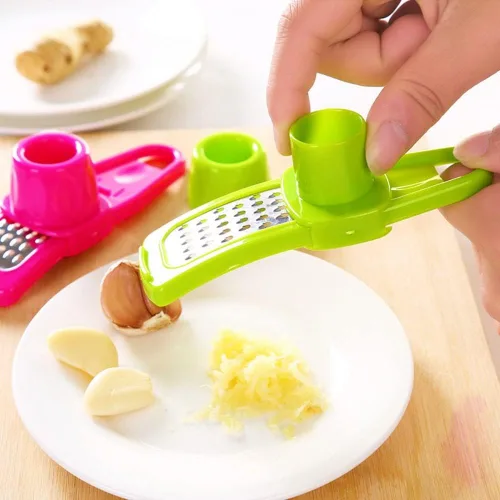 Vista 5 de Rallador de ajo, rallador de ajo francés, rallador de jengibre y ajo, cepillador manual, herramienta de corte multifuncional, accesorios de cocina