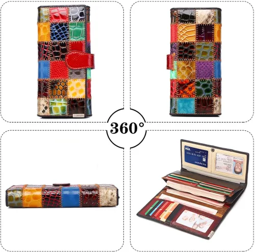 Vista 3 de Carteras de gran capacidad para mujer carteras de cuero genuino multicolor