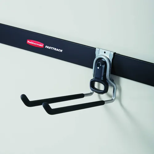 Vista 3 de Rubbermaid Fast Track - Gancho múltiple para almacenamiento de garaje montado en la pared (paquete de 16)