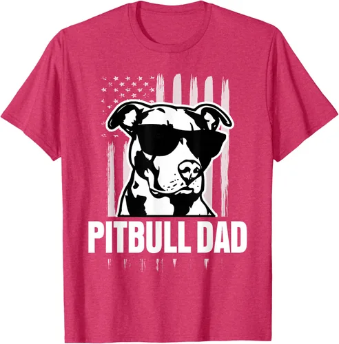 Vista 20 de Pitbull Dad - Camiseta para hombre con orgullo American Pit Bull Dog, Negro, S
