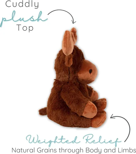 Vista 3 de Warm Pals Mack Moose, felpa pesada apta para microondas, calentada para Marrón