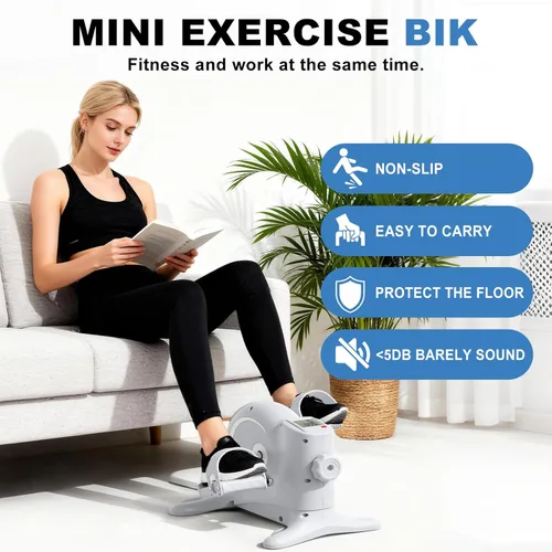 Vista 2 de OSCILLATING SLIM Mini Bicicleta de Ejercicio y Elíptica Bajo el Escritorio, Ejercitador de Pedales de Bicicleta Bajo el Escritorio