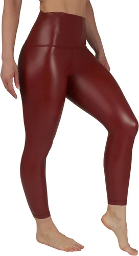 Vista 8 de 90 Degree By Reflex Leggings de cintura alta con forro polar de piel sintética de alto brillo y elástico