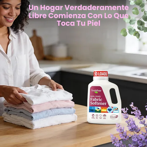 Vista 8 de Truly Free Suavizante de telas natural, no tóxico para pieles sensibles de bebés y niños, acondicionador suavizante de ropa a base de plantas