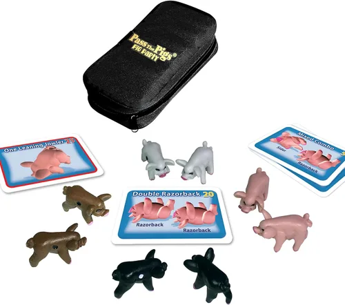 Vista 2 de Pass The Pigs: Edición Fiesta de Cerdos de Winning Moves Games USA, Prueba tu suerte usando cerdos como dados, hasta 4 jugadores pueden jugar ahora