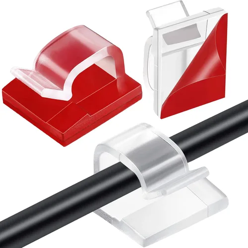Vista 5 de Maitys 60 Piezas Clips de Cable para Exterior Ganchos Adhesivos de Navidad Organizador de Cables Clips de Luz para Alambre Ocultador de Cables