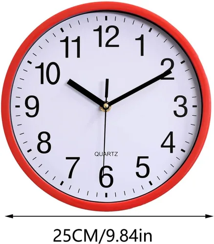 Vista 2 de Large Wall Clock, 10 Inch Silent Non-Ticking Quartz Battery Operated Black Wall Clock,Classic Round Living Room Clocks Wall for Kitchen Office Home