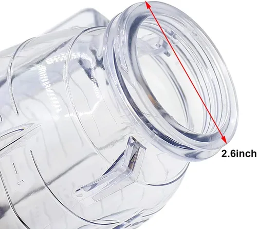 Vista 4 de Anbige Piezas de recambio 5-Cup Square Top Plastic Jar Asamblea con hoja de fusión de 6 puntos, junta, base, tapa. Compatible con licuadoras Oster
