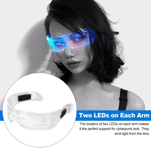 Vista 6 de Gafas LED con luz LED para adultos, 7 colores cambiantes