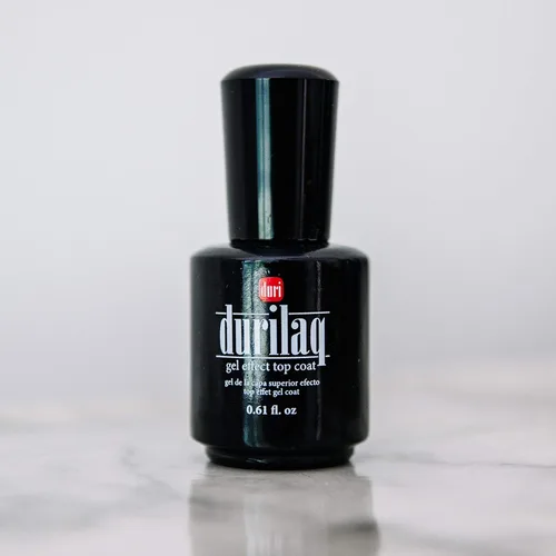 Vista 4 de duri Esmalte de uñas, capa superior efecto gel Durilaq, brillante, de secado rápido y de larga duración, cosméticos de 0.61 onzas líquidas