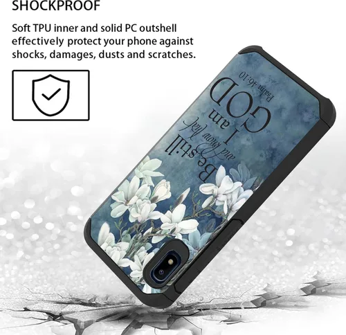 Vista 2 de Funda para Samsung Galaxy A10E (2019), 2 en 1 híbrida de policarbonato duro y silicona suave resistente de doble capa a prueba de golpes, funda