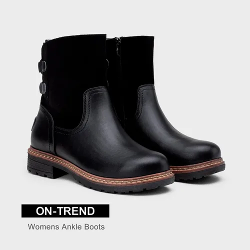 Vista 7 de Vepose Botines 9680 para mujer, de tacón bajo, botines de moda para mujer con cordones en la espalda y cremallera lateral