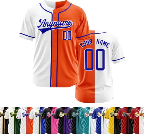Vista 18 de Camiseta de béisbol personalizada con número de nombre cosido o impreso, camiseta de béisbol para hombres, mujeres, jóvenes, camiseta de béisbol