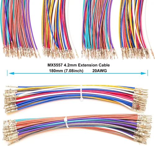 Vista 3 de Molex 5557 - Kit de conectores de extensión macho y hembra de 0.165 in con cables preprensados prémium de 20 AWG, Molex Mini-Fit Jr de doble fila