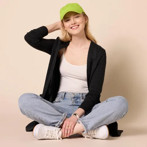 Vista 5 de Tienda Essentials Cárdigan abierto de manga larga para mujer