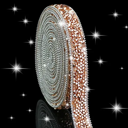 Vista 16 de Dowarm Cinta autoadhesiva de diamantes de imitación plateados, tiras brillantes para manualidades, decoración de bodas, 0.4 pulgadas de ancho