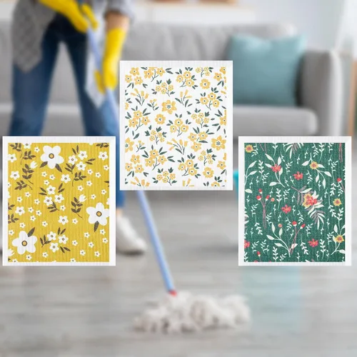 Vista 6 de CHENGU 6 paños de cocina suecos, paños de cocina absorbentes de secado rápido, reutilizables, pequeños trapos de limpieza para mostrador