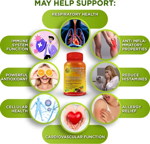 Vista 6 de Paquete diario de apoyo hormonal e inmunológico para mujeres y hombres, DIM 200 mg para equilibrio hormonal + quercetina 500 mg con bromelina y zinc
