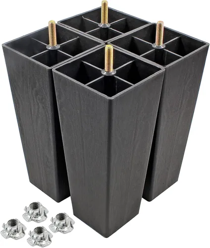 Vista 12 de 4 patas de sofá de 2.5 pulgadas, patas de sofá de plástico Patas cónicas de los muebles, pernos de la suspensión M8, para la mesa de centro