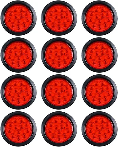 Vista 13 de Kit de tapones de cableado con cubierta de hule para luz trasera LED redonda de 4", 12 ledes, para RV, camioneta