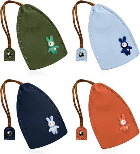 Vista 10 de Lindo 4PCS Estuche de llave de coche de cuero PU, Funda de llave extraíble