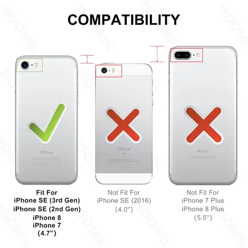 Vista 50 de HOOMIL Funda para iPhone 7 Plus/iPhone 8 Plus de 5.5 Pulgadas, sin amarillamiento, protección contra caídas, cubierta trasera dura transparente