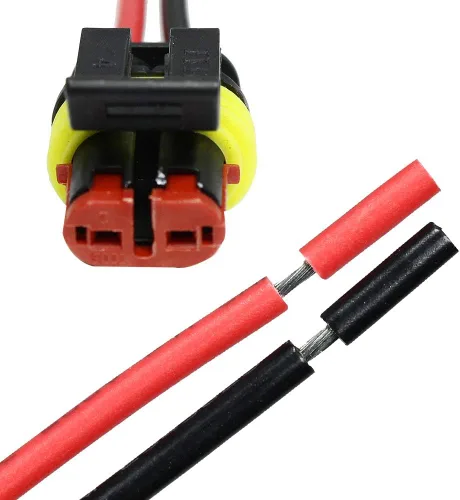 Vista 5 de 5Kit de 2 pines vías 18 AWG conector impermeable para automóvil, conector de terminal serie de 0.059 in, paquete de 5 (5 kit de 2 pines)