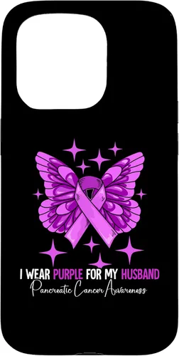 Vista 14 de I Wear Purple For My Husband Pancreatic Cancer Awareness Case for iPhone 16