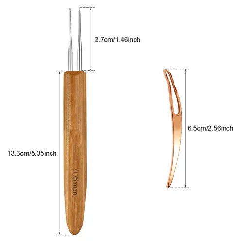 Vista 2 de tiggell - Ganchos de ganchillo para cabello, agujas de ganchillo