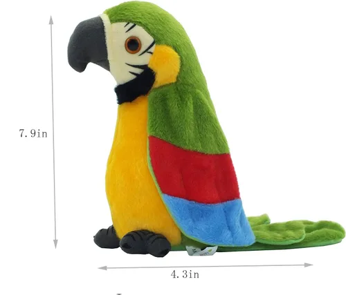 Vista 3 de Loro parlante, repite lo que dices, juguete electrónico de peluche para niños y niñas