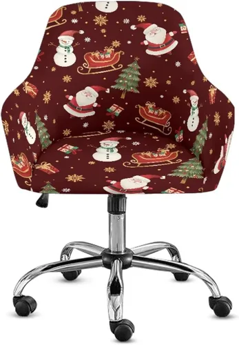 Vista 11 de Funda de asiento para silla de oficina, diseño de muñeco de nieve, con reposabrazos, reutilizable, moderna, con parte inferior elástica, fácil