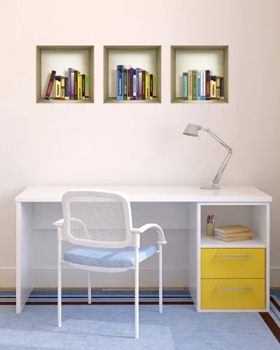 Vista 4 de Arte de pared 3D, juego de calcomanías de nicho, decoración de pared 3D, calcomanías de pared para sala de estar, calcomanías de pared