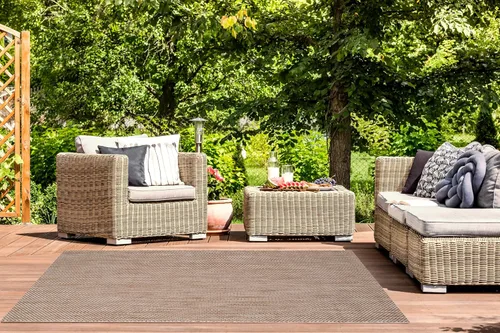 Vista 93 de SAFAVIEH Alfombra Lavable para Exteriores Colección Courtyard - 2'3" x 5', Azul Aqua y Gris, No Desprende Pelusa y Fácil Limpieza, Ideal para Patio