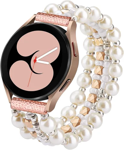 Vista 17 de VISOOM Pulsera de cuentas boho compatible con Samsung Galaxy Watch 8/7/6/5/4 de 40/44mm/Active 2 Watch 4 Classic de 42mm para mujer, pulsera