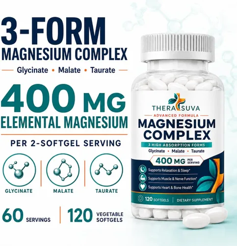 Vista 6 de Complejo de magnesio elemental 400mg, alta absorción 120 cápsulas blandas