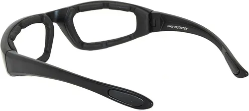 Vista 4 de OWL Gafas de espuma acolchadas para motocicleta, lente transparente con espejo ahumado