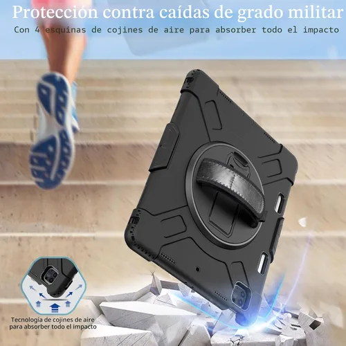 Vista 7 de Funda para iPad Pro de 12.9 2022/2021/2020/2018: Funda para iPad Pro 12.9 6ª/5ª/4ª/3ª generación con protector de pantalla, soporte para lápices