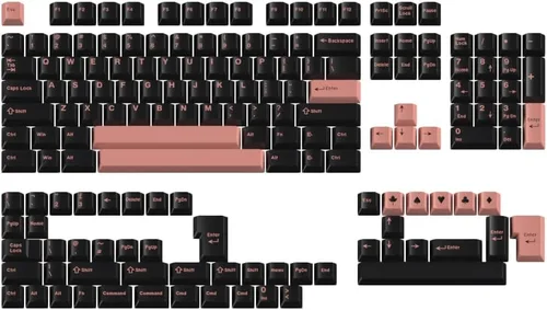 Vista 41 de Guffercty kred XDA Profile - Teclas negras minimalistas 75% Dye-sub PBT con teclas ISO para teclado mecánico MAC 60% 65% 75% 96% (muñeca negra)