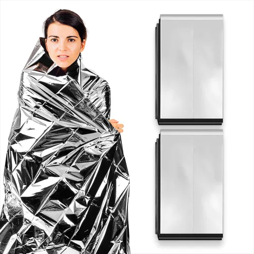 Vista 8 de ASA TECHMED Mantas térmicas de Mylar de emergencia a granel, manta espacial, kit de supervivencia para camping, kit de primeros auxilios