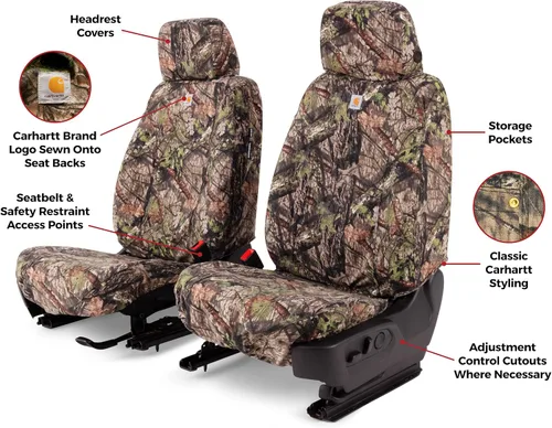 Vista 3 de Covercraft Mossy Oak Camo Carhartt SeatSaver - Fundas de asiento personalizadas para Ford F-150 2009-2014 y F-250/F-350 2011-2016